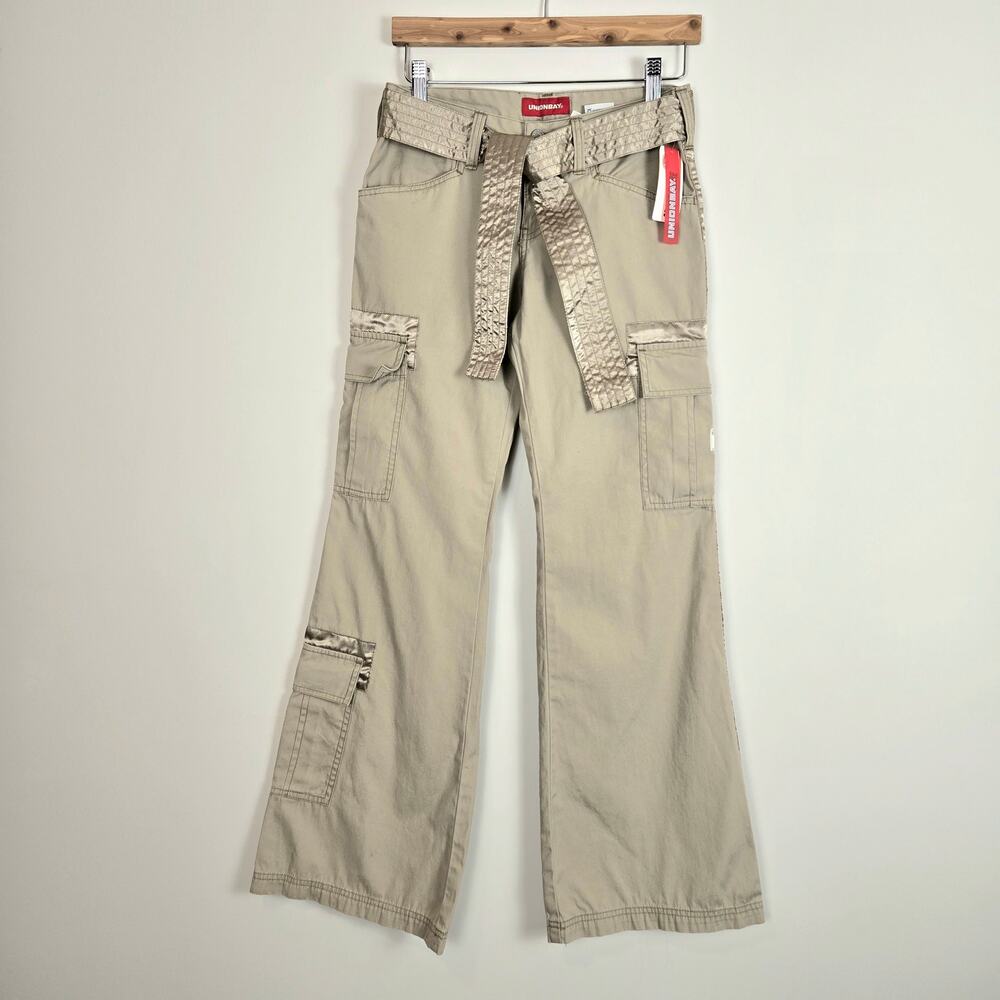 NWT Vintage Y2K Sport Flare Cargos Low Rise Loose Fit Tan Juniors 3